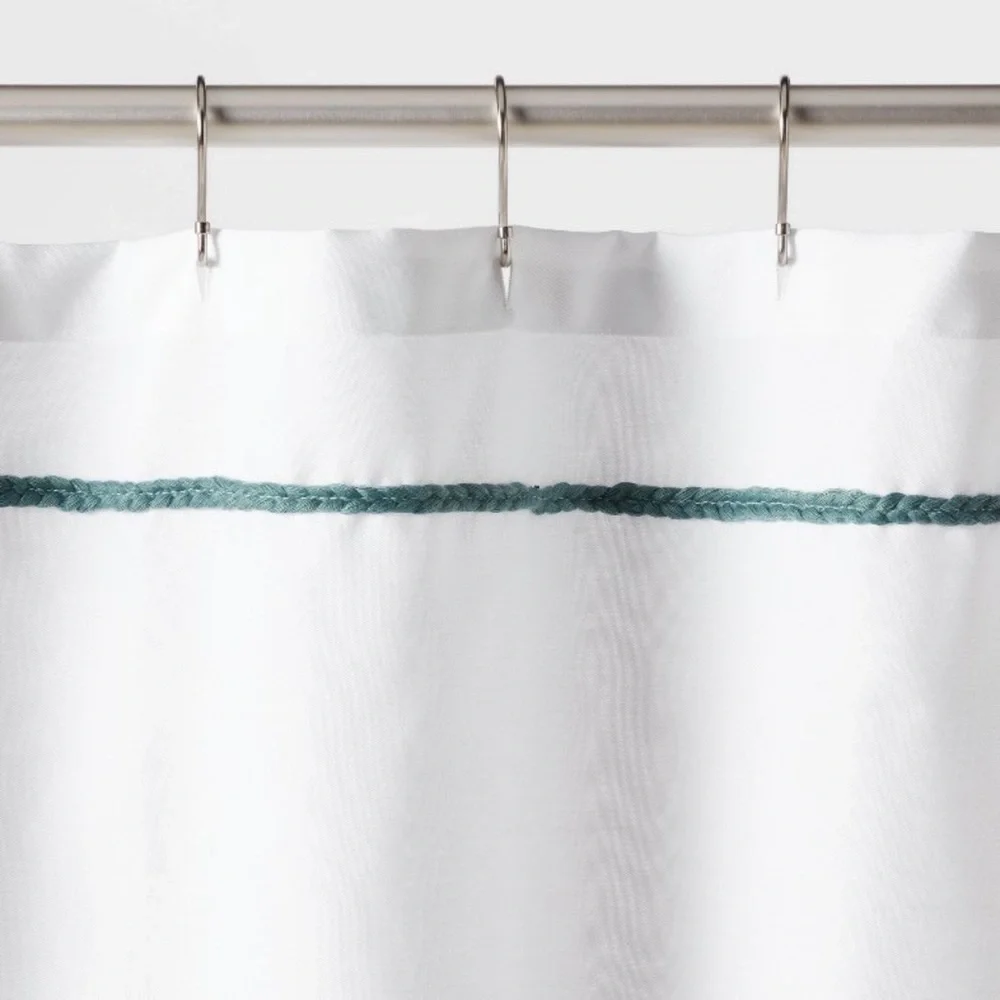 NWT Pillowfort Striped with Tassel Shower Curtain